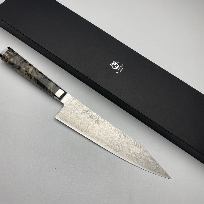 Ryusen Hamono Oukoku Ryu Poplar SG2 99 Layers Damascus Gyuto 210mm