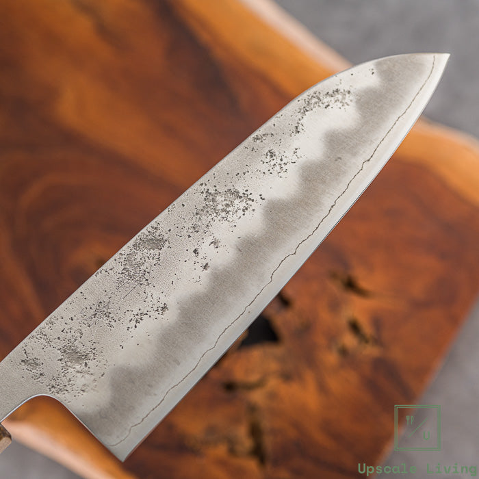 Pisau Dapur Jepang OUL Silver#3 Nashiji Santoku 165mm
