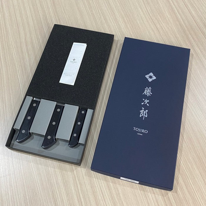 Japanese Knife Tojiro Gift Set 3pcs TBS-300 Gyuto 200mm Nakiri 165mm and Petty 135mm