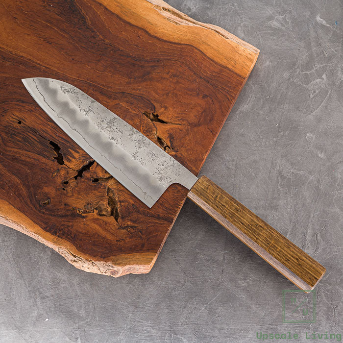Pisau Dapur Jepang OUL Silver#3 Nashiji Santoku 165mm