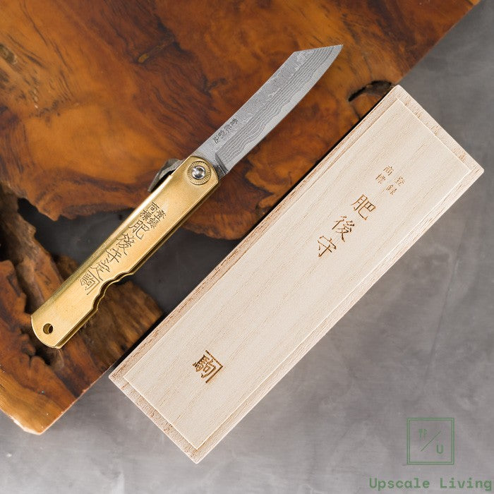Pisau Saku EDC Higonokami Aogami Damascus NAGAO KANEKOMA