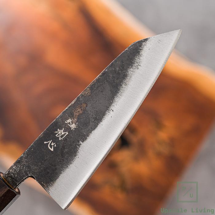 Japanese Artisan Knife Hatsukokoro Kurogane AO#2 Kurouchi Ko Bunka 120mm