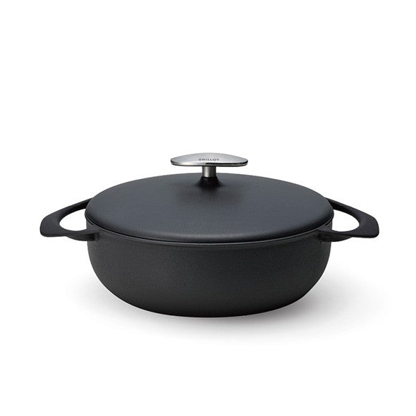 Casserole Pot UNILLOY Casserole Shallow Matt Black