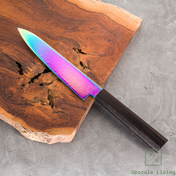 Pisau Dapur Jepang Hatsukokoro Ryuhyo rainbow coating SG2 Damascus Petty150mm