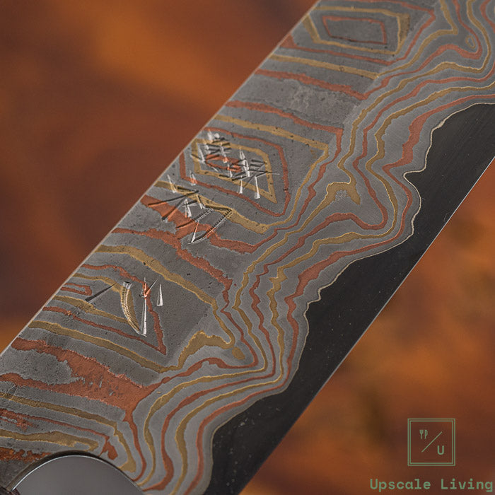 Hatsukokoro Irodori Aogami 2 steel Rainbow Damascus Kurozome Gyuto 240mm