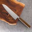 Pisau Dapur Jepang Artisan OUL AUS10A Damascus Uzu Gyuto 210mm Oak Handle
