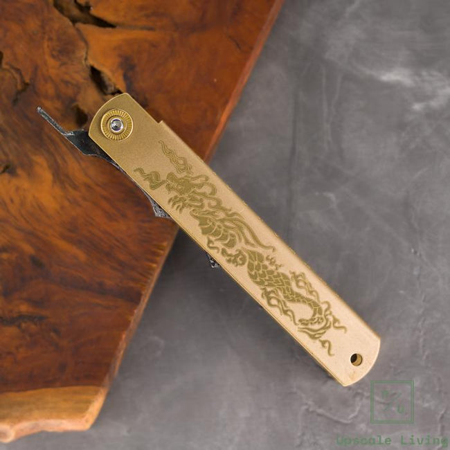 Higonokami Ryubu Brass with black engraved