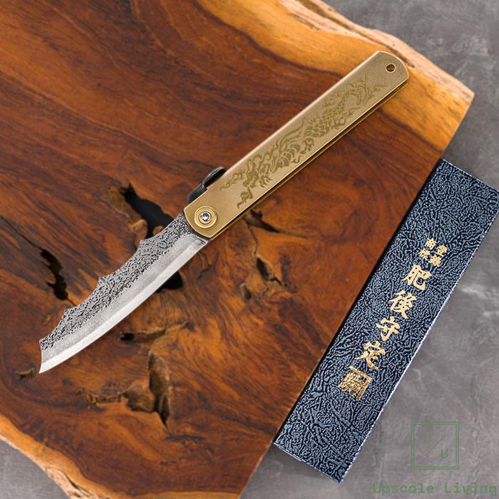 Higonokami Ryubu Brass with black engraved