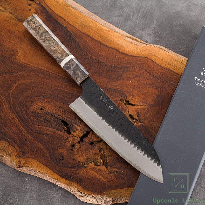 Nigara Hamono SG2 Kurouchi Tsuchime Santoku 180mm