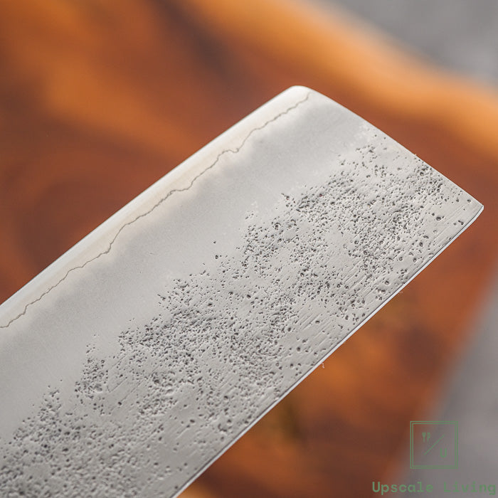 Pisau Dapur Jepang Hatsukokoro Ginrei Silver#3-Layer Nashiji Nakiri 165mm