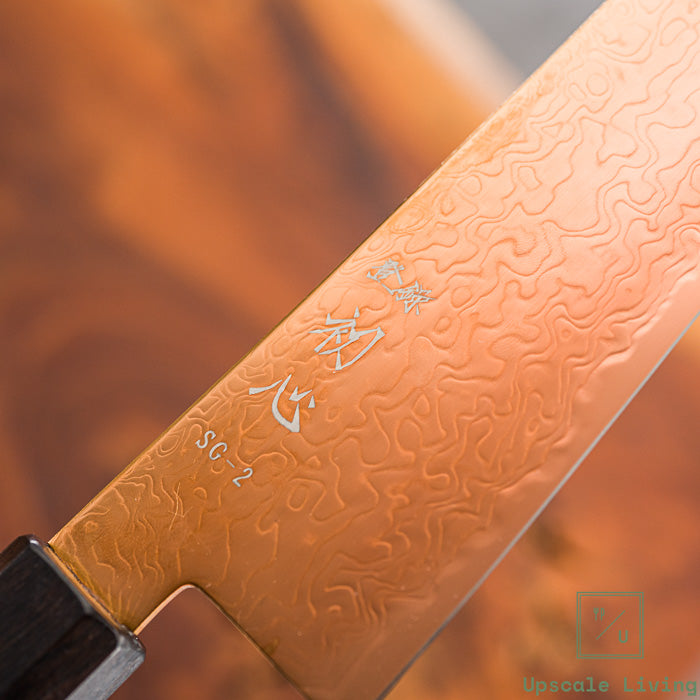 Pisau Dapur Jepang Hatsukokoro Ryuhyo Brown coating SG2 Damascus Kiritsuke Gyuto210mm