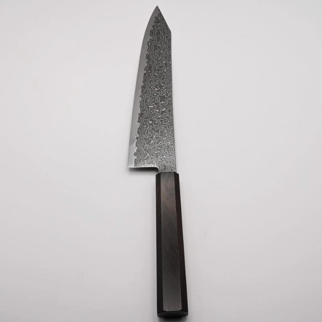 Pisau Chef Jepang Hatsukokoro Ryuhyo Kurozome SG2 Damascus Kiritsuke Gyuto 210mm