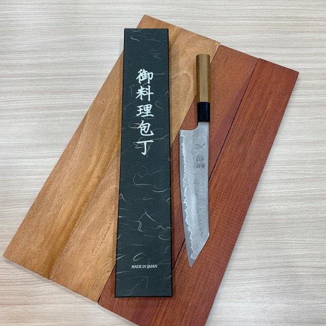 Japanese Knife Nigara x Hatsukokoro Aogami #2 Ryusui Damascus Kiritsuke 240mm