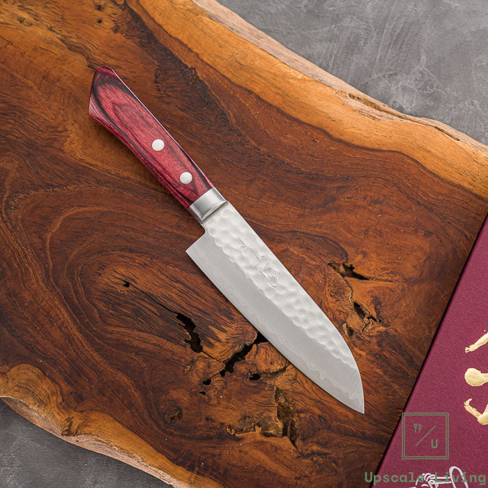 Masutani Hamono Kokuryu VG10 Damascus Tsuchime Ko Santoku 130mm