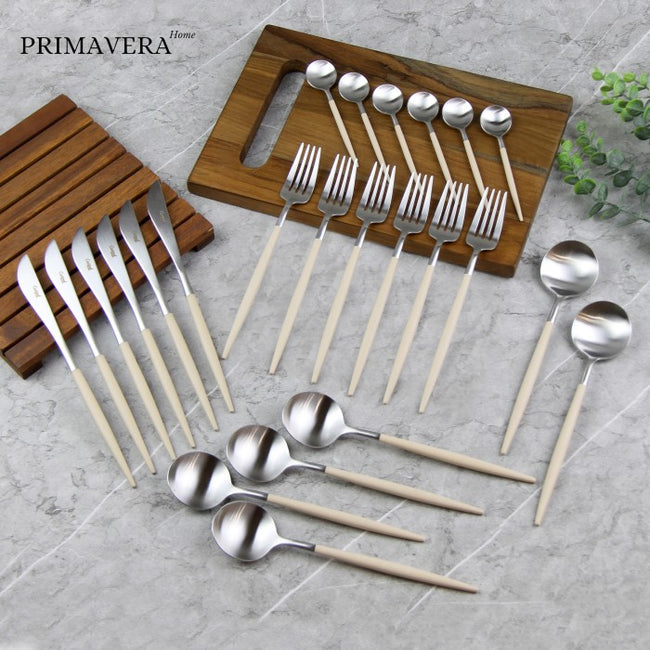Cutipol Portugal GOA Silver Ivory 24pcs set ( Made in Portugal )