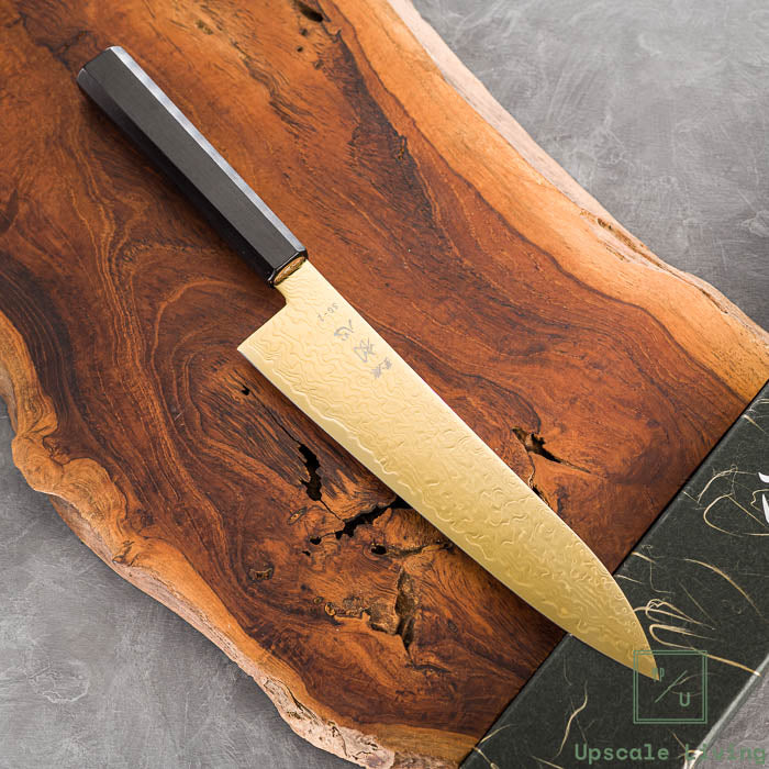 Pisau Dapur Jepang Hatsukokoro Ryuhyo Gold coating SG2 Damascus Gyuto 210mm