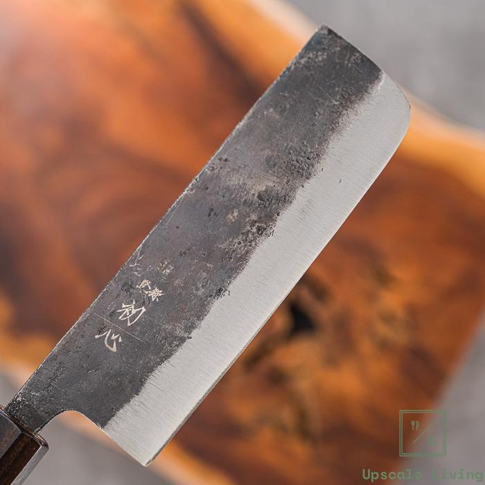 Japanese Artisan Knife Hatsukokoro Kurogane AO#2 Kurouchi Petty Nakiri 120mm