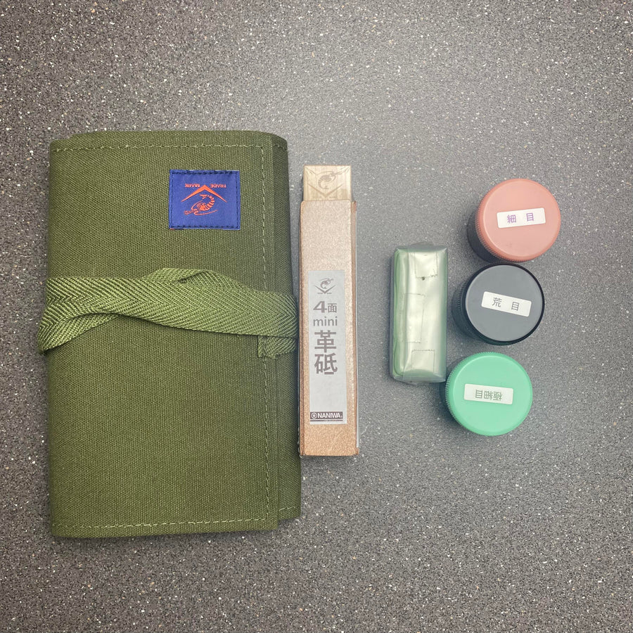 Naniwa Polishing Compound Set of 4 with 4-Sided Leather Strop LC-0040