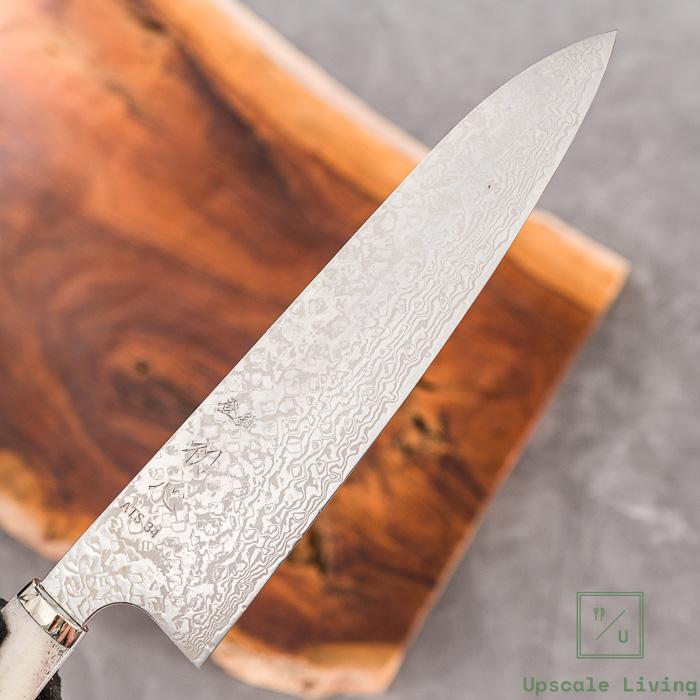 Hatsukokoro Ginga ATS-34 Steel Nickel Damascus Stag Horn Handle Gyuto 210mm