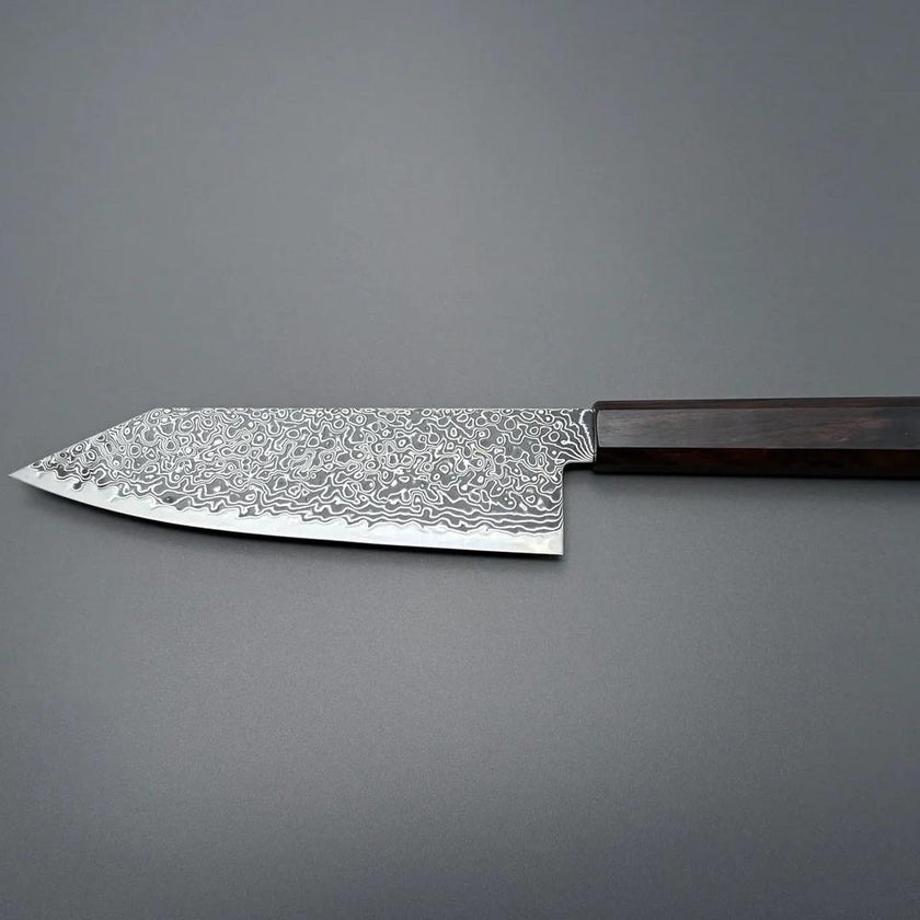 Pisau Jepang Hatsukokoro Ryuhyo Kurozome SG2 Damascus Bunka 180mm