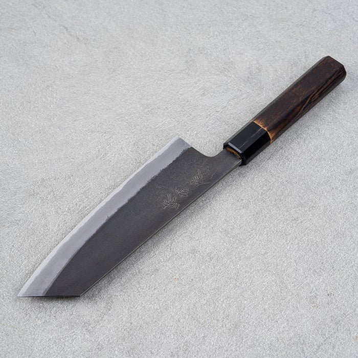 Japanese Knife Mutsumi Hinoura Shirogami#2 SS Kuro-Nashiji Bunka 180mm