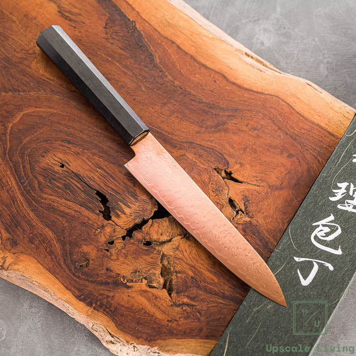 Pisau Dapur Jepang Hatsukokoro Ryuhyo Brown coating SG2 Damascus Petty150mm