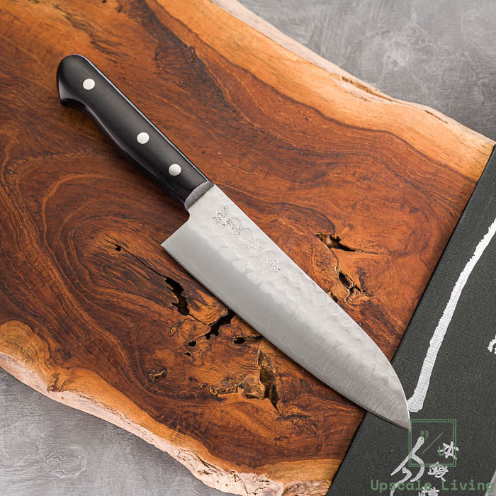 Pisau Dapur Jepang Yasuda hamono Kotetsu AO#2 Clad Nashiji Santoku 165mm (Bolsterless design)