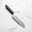 Pisau Dapur Jepang Hatsukokoro Hayabusa VG10 Damascus Tsuchime Santoku180mm