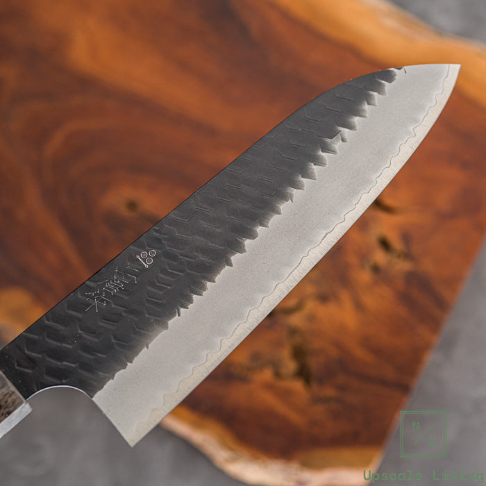 Nigara Hamono SG2 Kurouchi Tsuchime Santoku 180mm