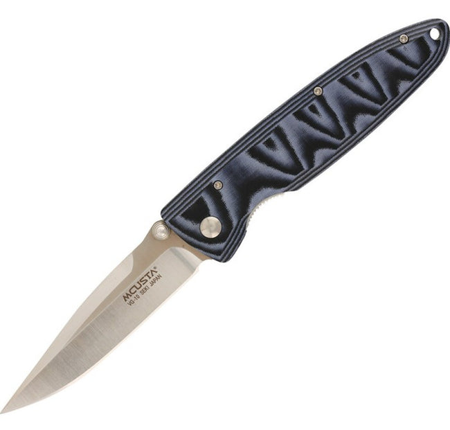 EDC Japanese Folding Knife MCUSTA VG10 Classic Wave Blue Micarta 110mm