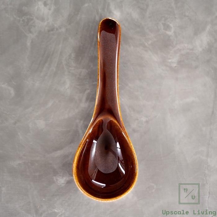 Ginpo Kikka Bankoyaki Ceramic Soup Spoon