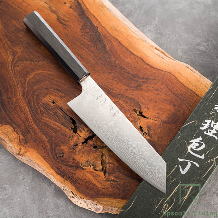 Pisau Dapur Jepang Hatsukokoro Ginga ATS-34 steel Nickel Damascus Bunka170mm