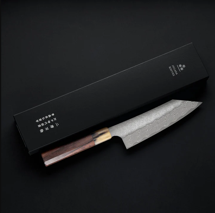Pisau Dapur Jepang Nigara Hamono SG Strix Damascus Tsuchime  Bunka 170mm