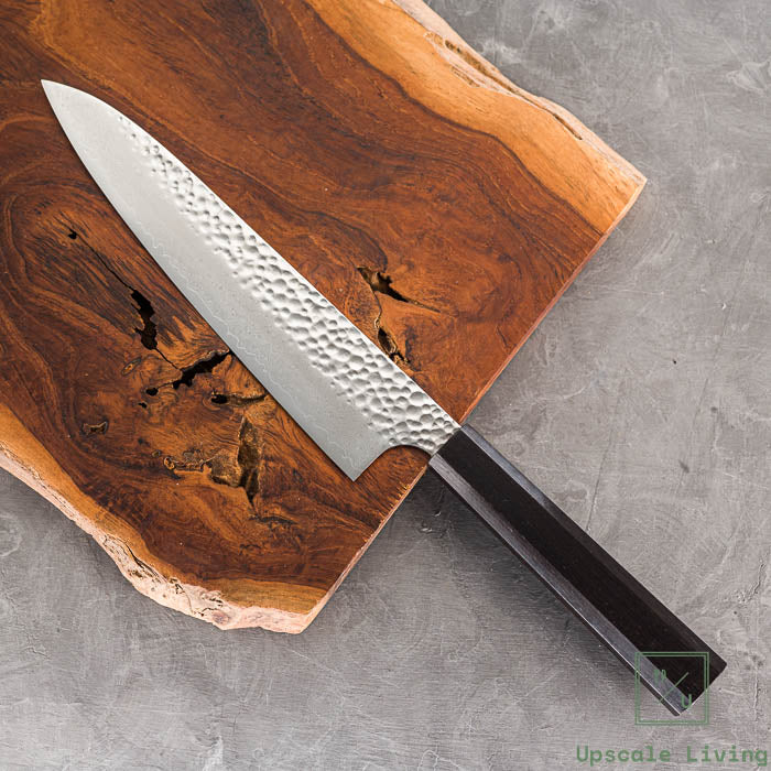 Pisau Dapur Jepang Hatsukokoro Taka VG-10 Tsuchime Damascus Gyuto 210mm