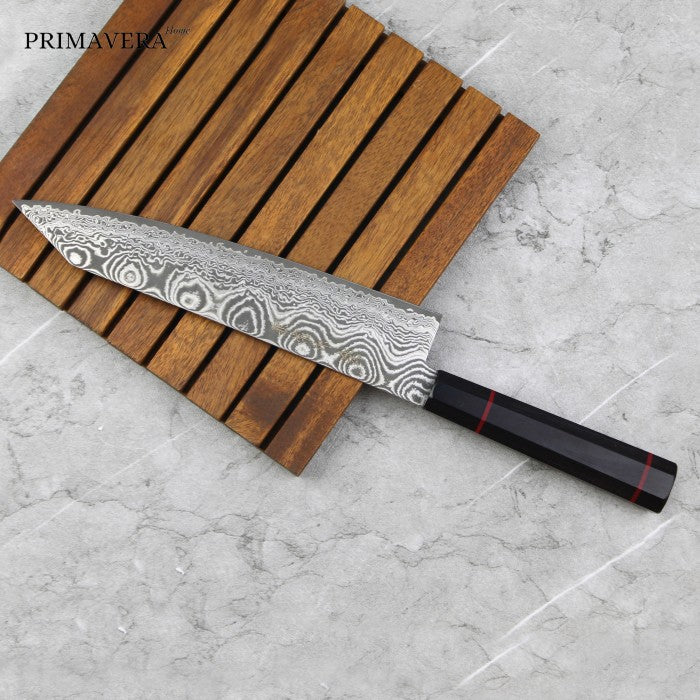 Artisan Kanetsune Seki Namishibuki Kiritsuke Gyuto 210mm 101 Damascus