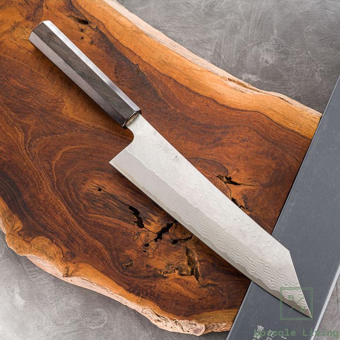 Japanese Knife Nigara Hamono VG10 Damascus Migaki Tsuchime Kiritsuke Gyuto 240mm
