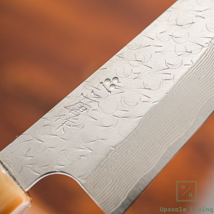 Pisau Dapur Jepang  Nigara Hamono SG Strix Damascus Tsuchime Petty 150mm
