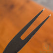 Steak Knife Fork Set AUS8 Yoshida Hamono Black Plain With Stone Knife Rest