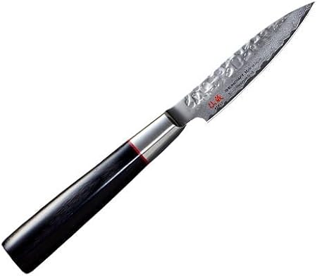 Pisau Dapur Jepang Senzo Classic Paring Knife Black Pakkawood Red Ring 80mm