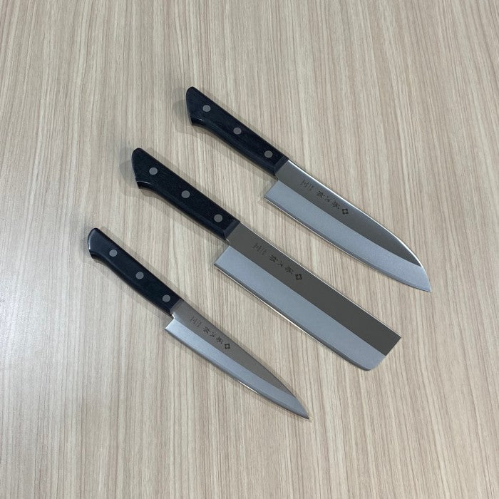 Pisau Dapur Jepang Tojiro Gift Set 3pcs TBS-300 Gyuto 200mm Nakiri 165mm and Petty 135mm