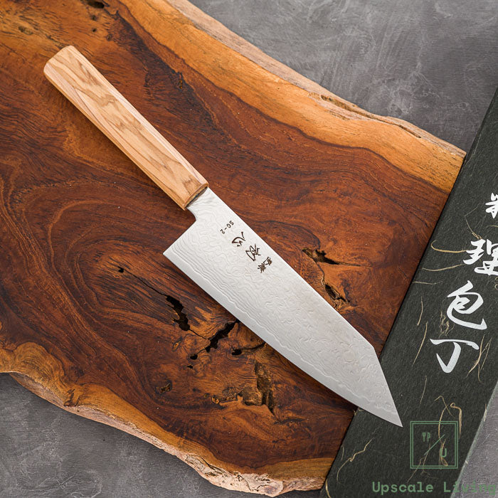 Pisau Jepang Hatsukokoro Ryuhyo SG2 Damascus Migaki Bunka 180mm