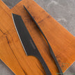 Steak Knife Fork Set AUS8 Yoshida Hamono Black Plain With Stone Knife Rest