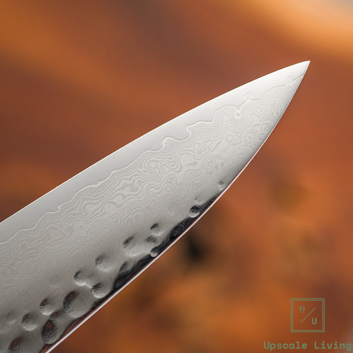 Pisau Dapur Jepang Hatsukokoro Taka VG10 Tsuchime Damascus Petty 150mm
