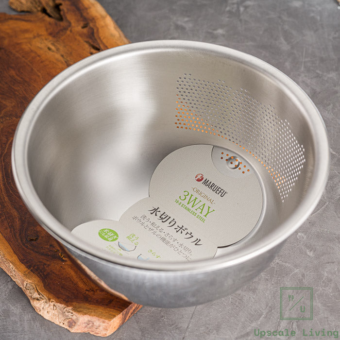 Fujii K-Trade Stainless Steel  Cooking Bowl Strainer  3-Way