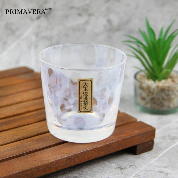 Hirota Glass Taisho Roman Mizutama Dot Rock Glass Made in Japan