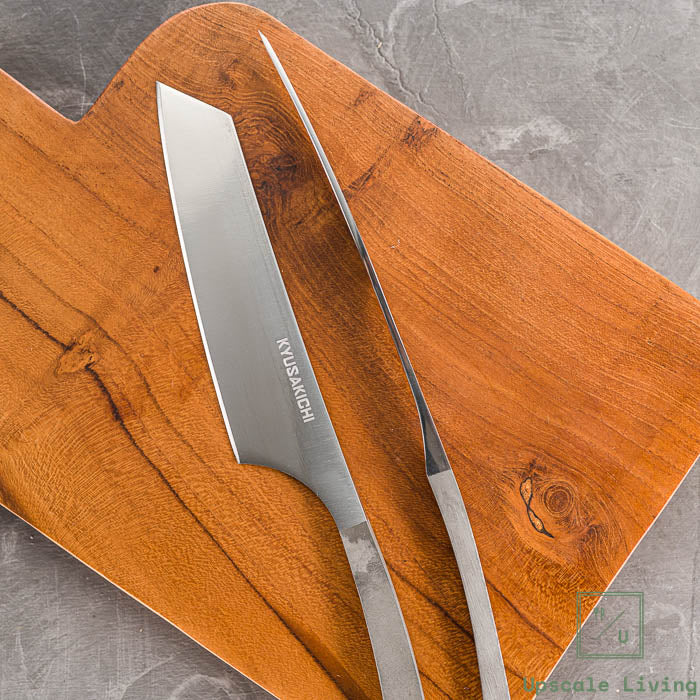 Steak Knife Fork set  AUS8 Yoshida Hamono Silver Plain