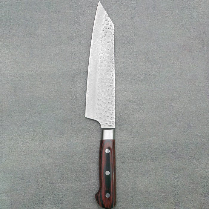 Pisau Jepang SAKAI TAKAYUKI 33-Layer Damascus VG10 Hammered Kengata 190mm