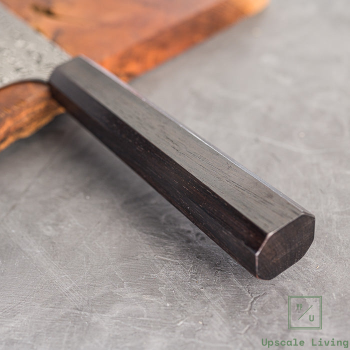 Pisau Dapur Jepang Nigara Hamono SG2 Anmon Raindrop Damascus Santoku 180mm