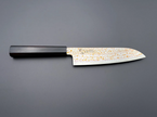 Pisau Dapur Jepang Hatsukokoro Hinotori V-Toku2 Rainbow Damascus Santoku 180mm