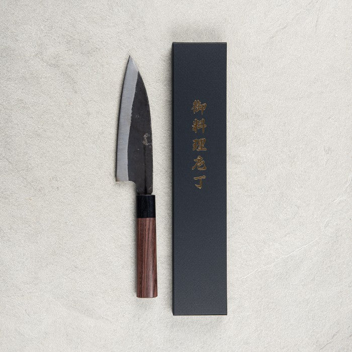 Japanese Knife Yoshida Hamono Aogami#2 Kurouchi Ajikiri 150mm